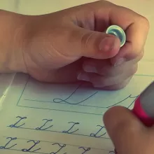 Child learns how to write